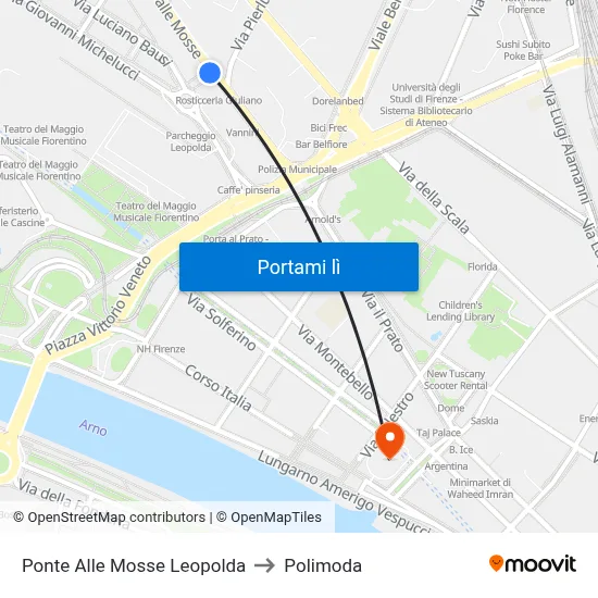 Ponte Alle Mosse Leopolda to Polimoda map