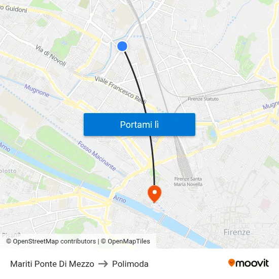 Mariti Ponte Di Mezzo to Polimoda map