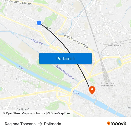 Regione Toscana to Polimoda map