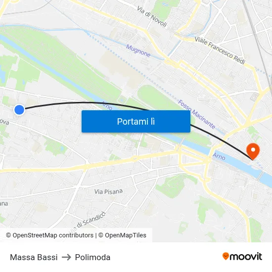 Massa Bassi to Polimoda map