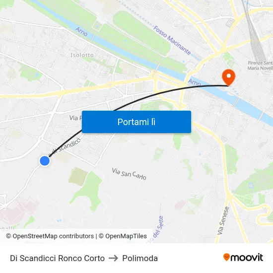 Di Scandicci Ronco Corto to Polimoda map
