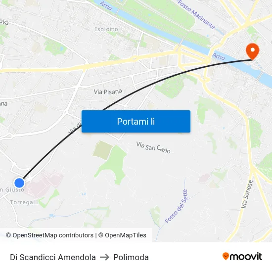 Di Scandicci Amendola to Polimoda map