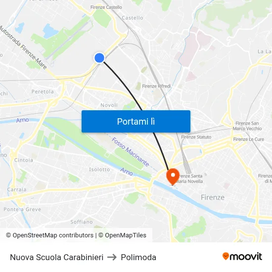 Nuova Scuola Carabinieri to Polimoda map