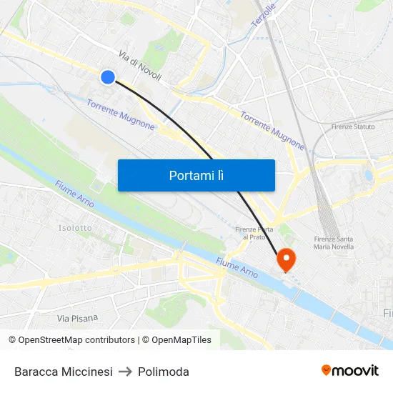 Baracca Miccinesi to Polimoda map