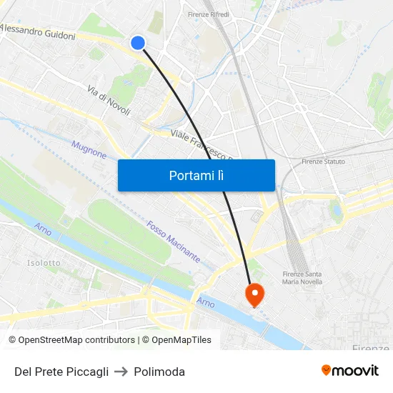 Del Prete Piccagli to Polimoda map