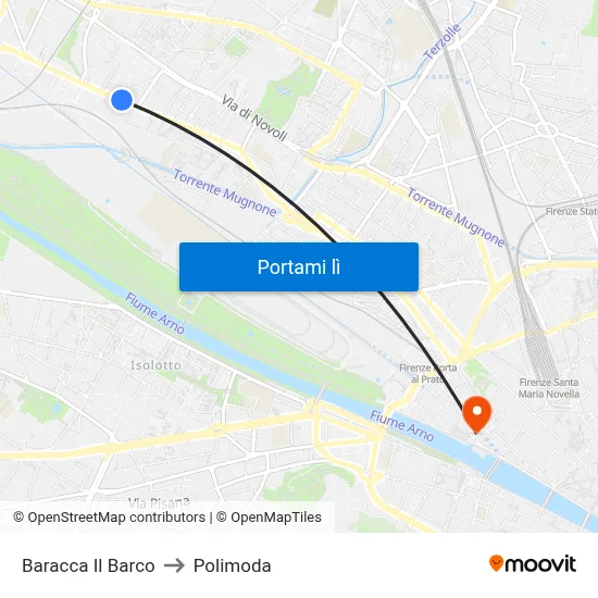 Baracca Il Barco to Polimoda map