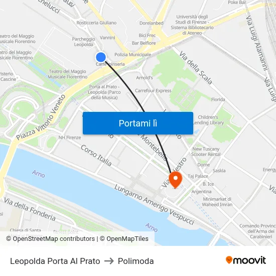 Leopolda Porta Al Prato to Polimoda map