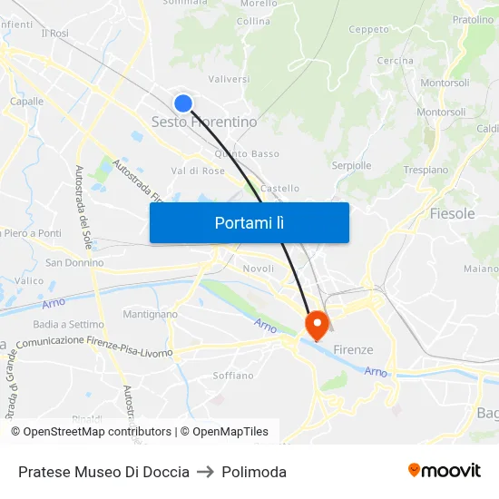Pratese Museo Di Doccia to Polimoda map