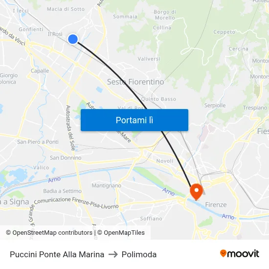 Puccini Ponte Alla Marina to Polimoda map
