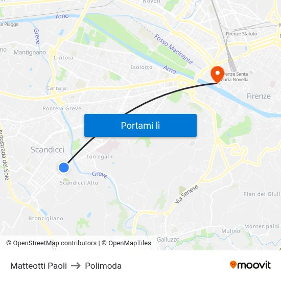 Matteotti Paoli to Polimoda map