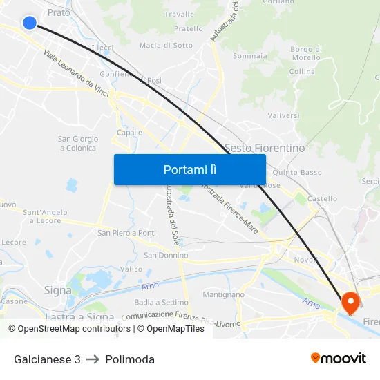 Galcianese 3 to Polimoda map