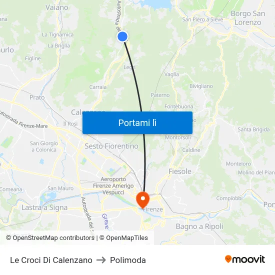 Le Croci Di Calenzano to Polimoda map
