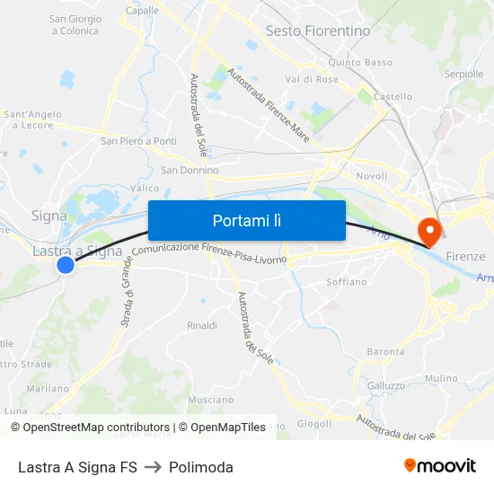 Lastra A Signa FS to Polimoda map