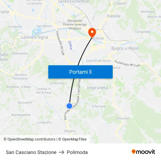San Casciano Stazione to Polimoda map
