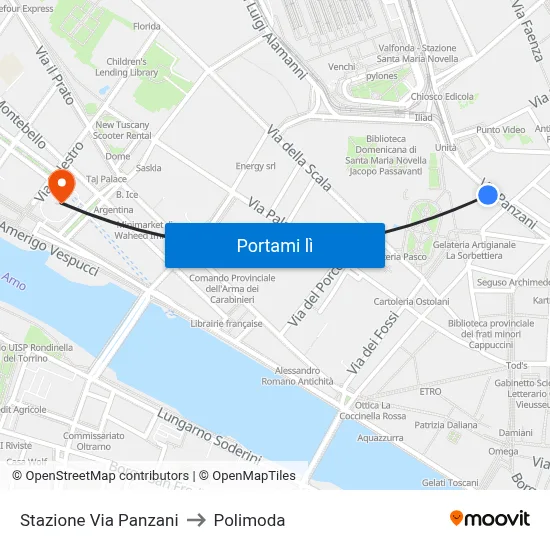 Stazione Via Panzani to Polimoda map