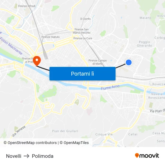 Novelli to Polimoda map