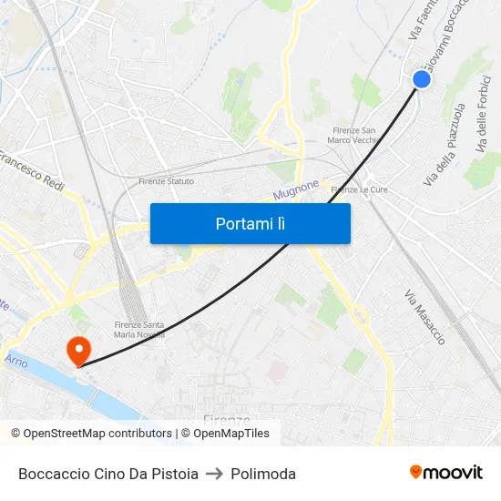 Boccaccio Cino Da Pistoia to Polimoda map