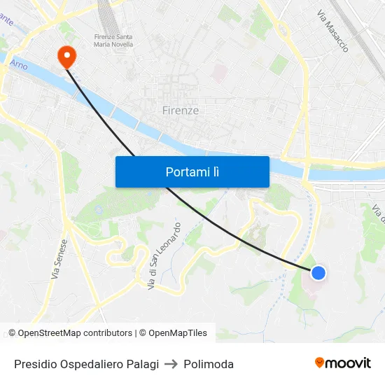 Presidio Ospedaliero Palagi to Polimoda map
