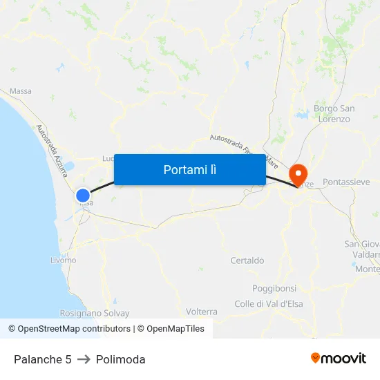Palanche 5 to Polimoda map