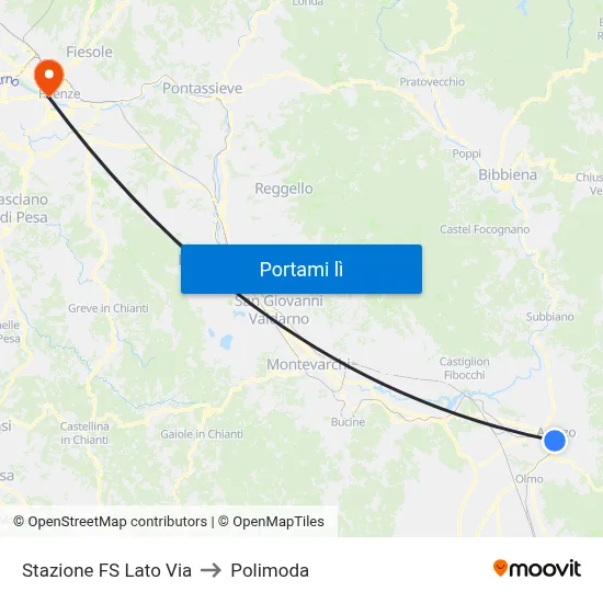 Stazione FS Lato Via to Polimoda map