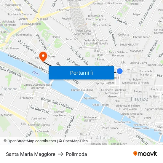 Santa Maria Maggiore to Polimoda map