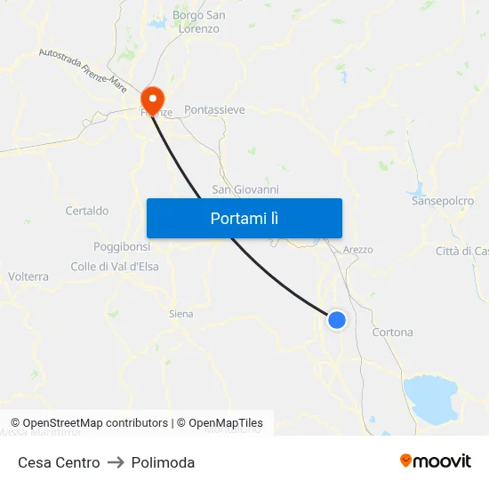 Cesa Centro to Polimoda map