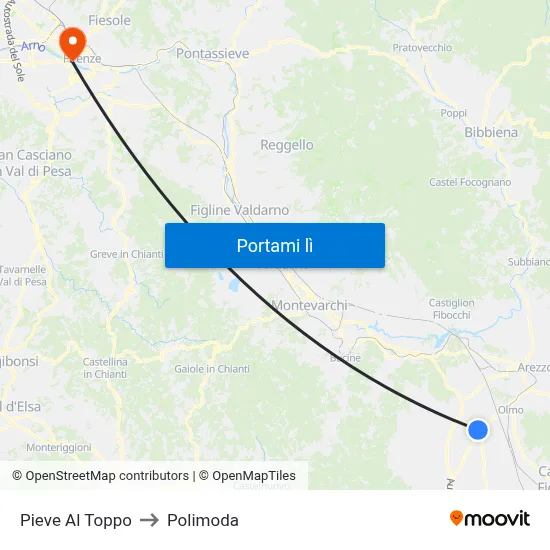 Pieve Al Toppo to Polimoda map