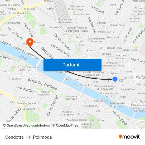 Condotta to Polimoda map