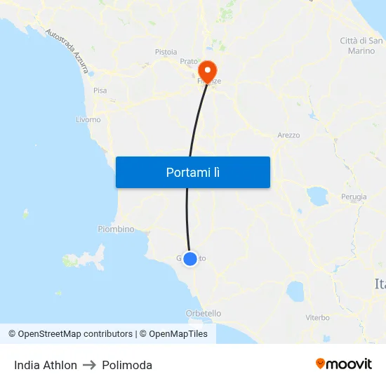 India  Athlon to Polimoda map