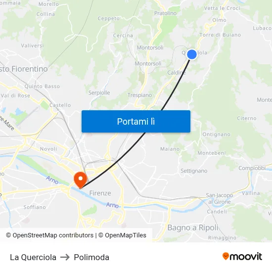 La Querciola to Polimoda map