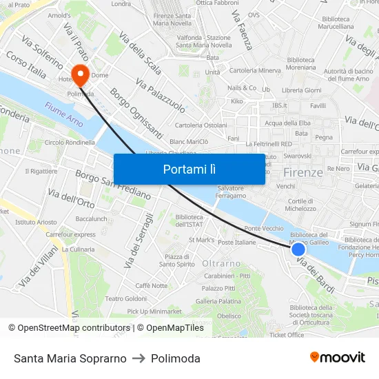 Santa Maria Soprarno to Polimoda map