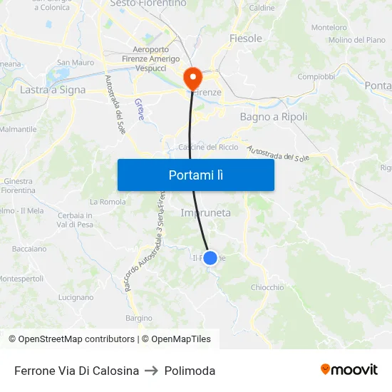 Ferrone Via Di Calosina to Polimoda map