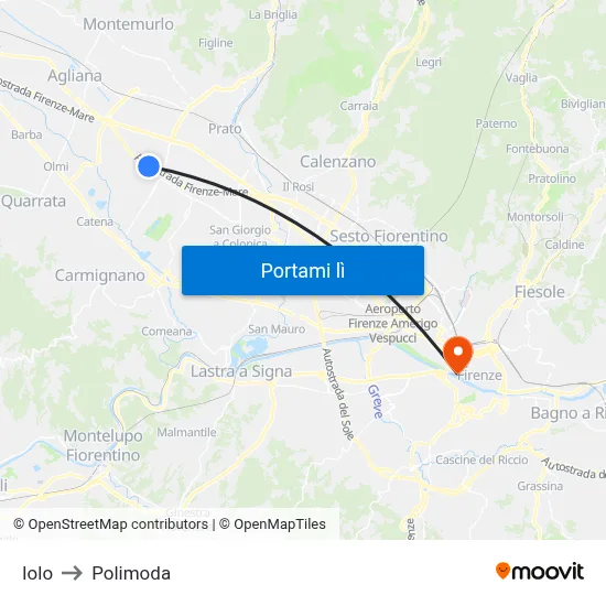 Iolo to Polimoda map