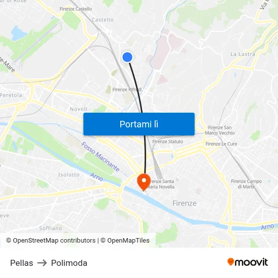 Pellas to Polimoda map