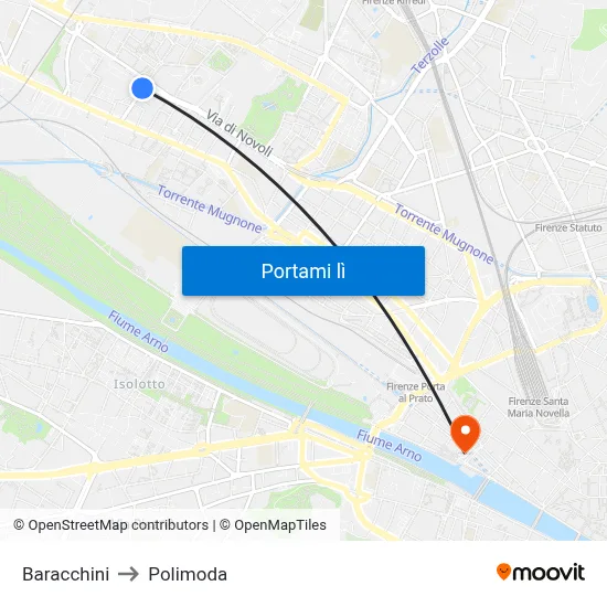 Baracchini to Polimoda map