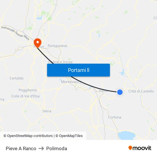 Pieve A Ranco to Polimoda map