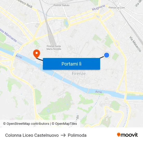 Colonna Liceo Castelnuovo to Polimoda map