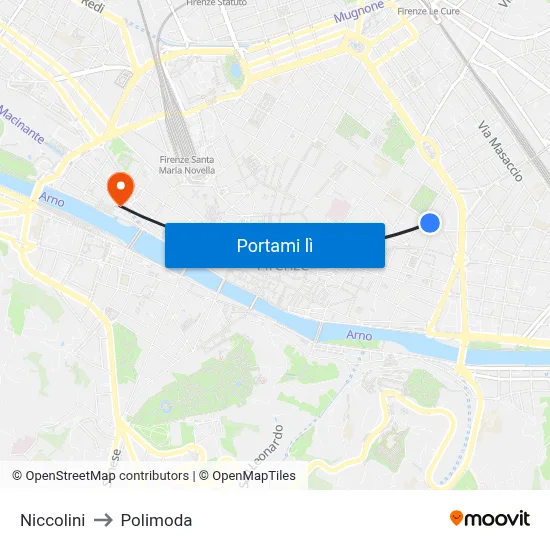 Niccolini to Polimoda map