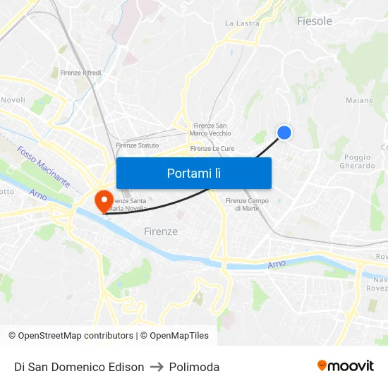 Di San Domenico Edison to Polimoda map