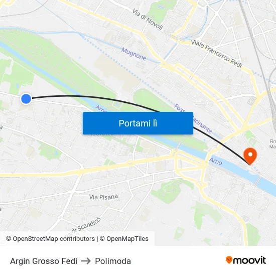 Argin Grosso Fedi to Polimoda map
