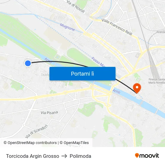 Torcicoda Argin Grosso to Polimoda map