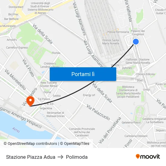 Stazione Piazza Adua to Polimoda map