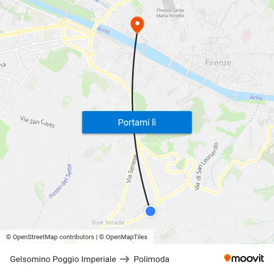 Gelsomino Poggio Imperiale to Polimoda map