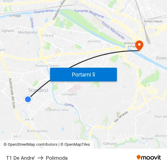 T1 De Andre' to Polimoda map