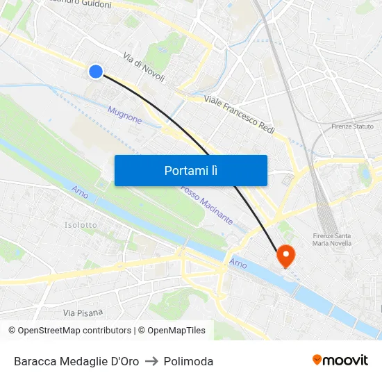 Baracca Medaglie D'Oro to Polimoda map