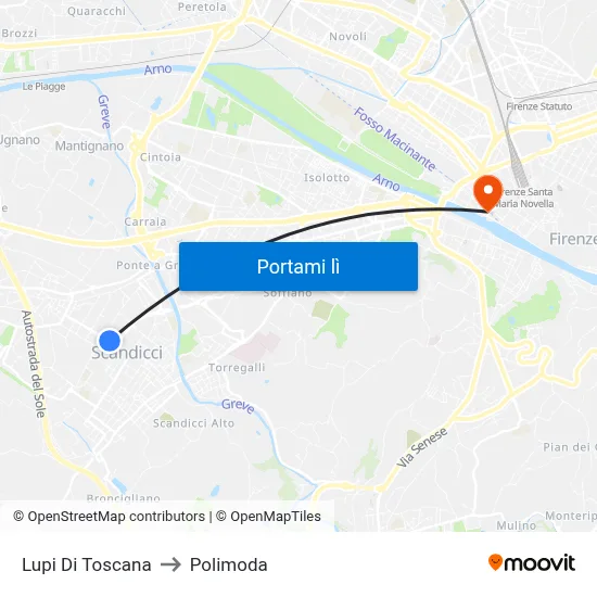 Lupi Di Toscana to Polimoda map