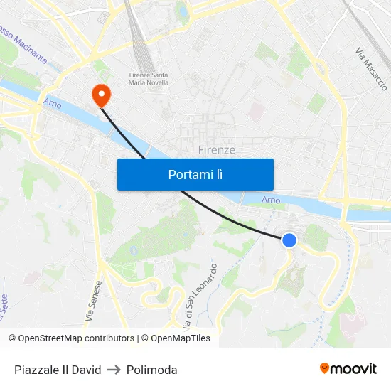 Piazzale Il David to Polimoda map