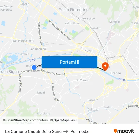 La Comune Caduti Dello Scirè to Polimoda map