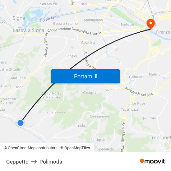 Geppetto to Polimoda map