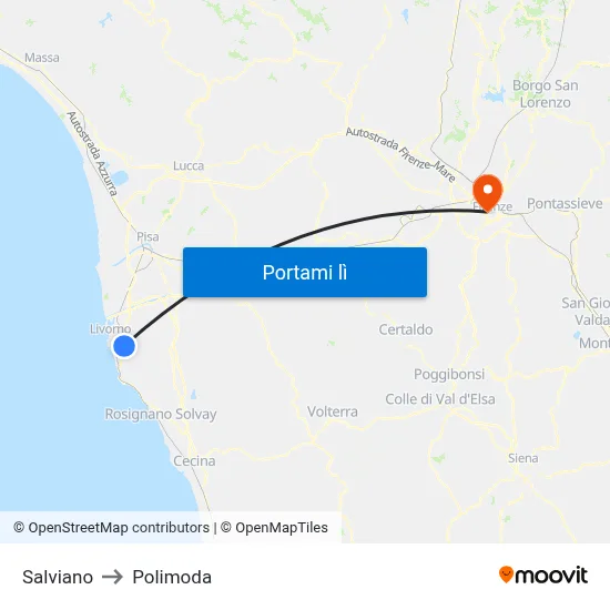 Salviano to Polimoda map